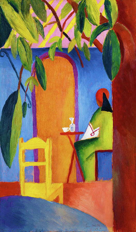 Turkish cafe - Digital Remastered Edition Painting by August Macke