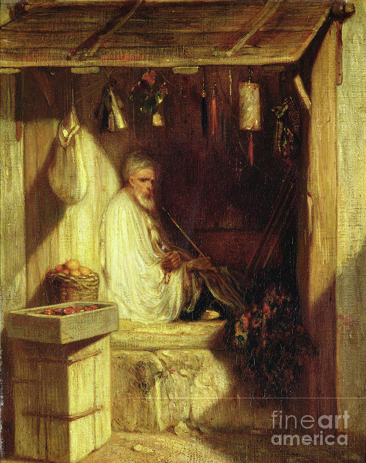 Turkish Merchant Smoking In His Shop, 1844 Painting by Alexandre ...