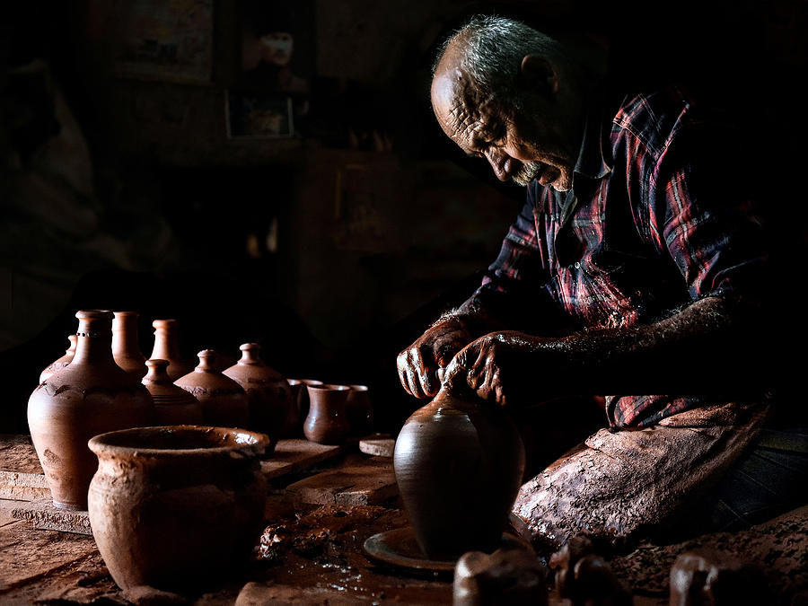 Documentary Photograph - Turkish Potter by Irene Perovich