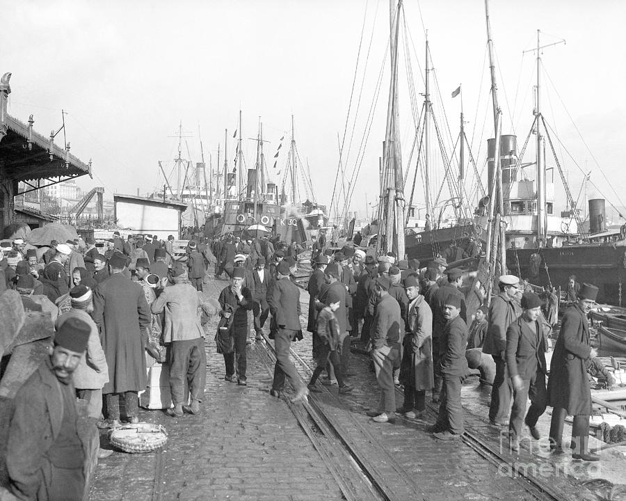 Turks & Refugees Congregate On Docks Photograph by Bettmann