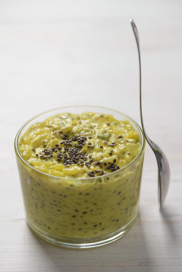 Turmeric Rice Pudding With Chia Seeds Photograph by Laurange