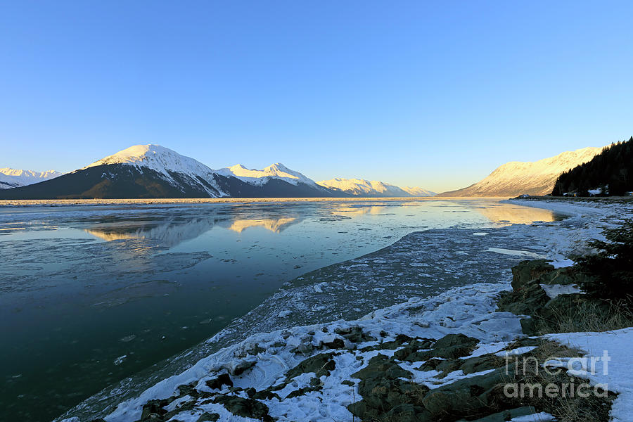 Turnagain Arm in winter Alaska Photograph by Louise Heusinkveld