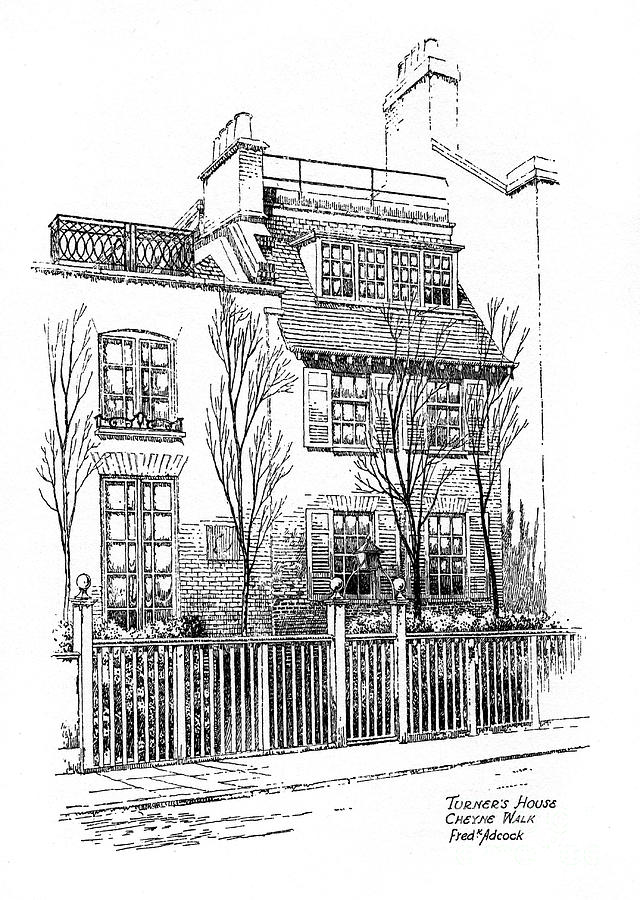 Turners House, Cheyne Walk, Chelsea Drawing by Print Collector