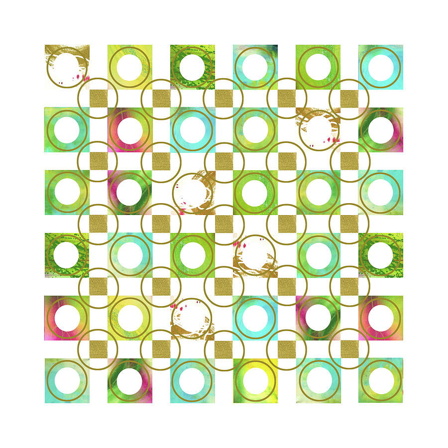 Pattern Painting - Turquiose Grid 7 Copy by Pamela A. Johnson