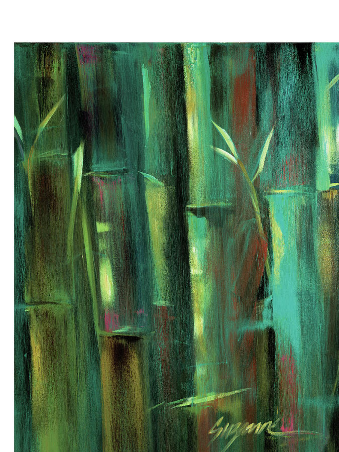 Tree Painting - Turquoise Bamboo II by Suzanne Wilkins