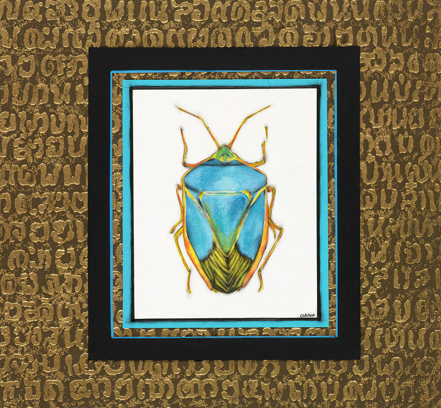 Pattern Painting - Turquoise Beetle by Claudia Interrante