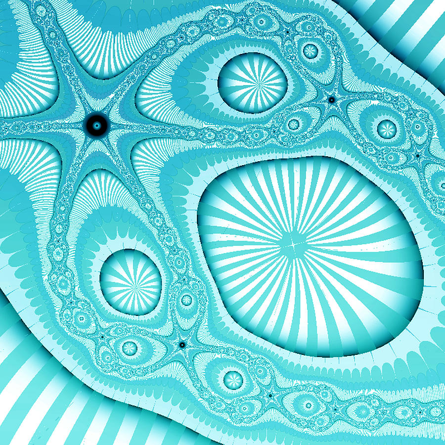 Turquoise coastal abstract Digital Art by Bonnie Bruno