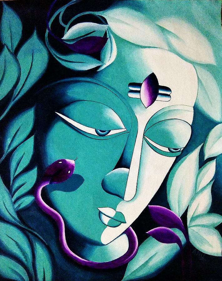 Shiva Abstract Painting, 57% OFF | society3rdid.org