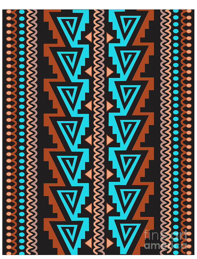 Turquoise Triangle Pattern Digital Art