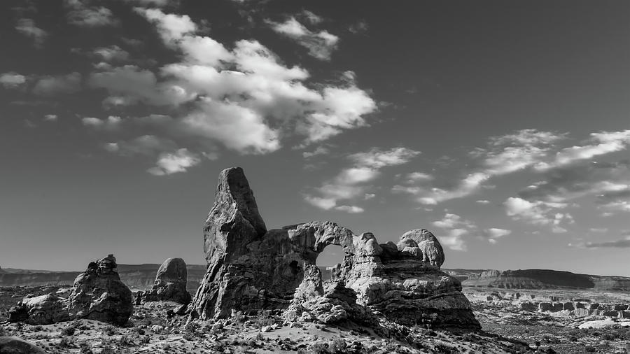 Turret Arch bw Photograph by Jerry Fornarotto