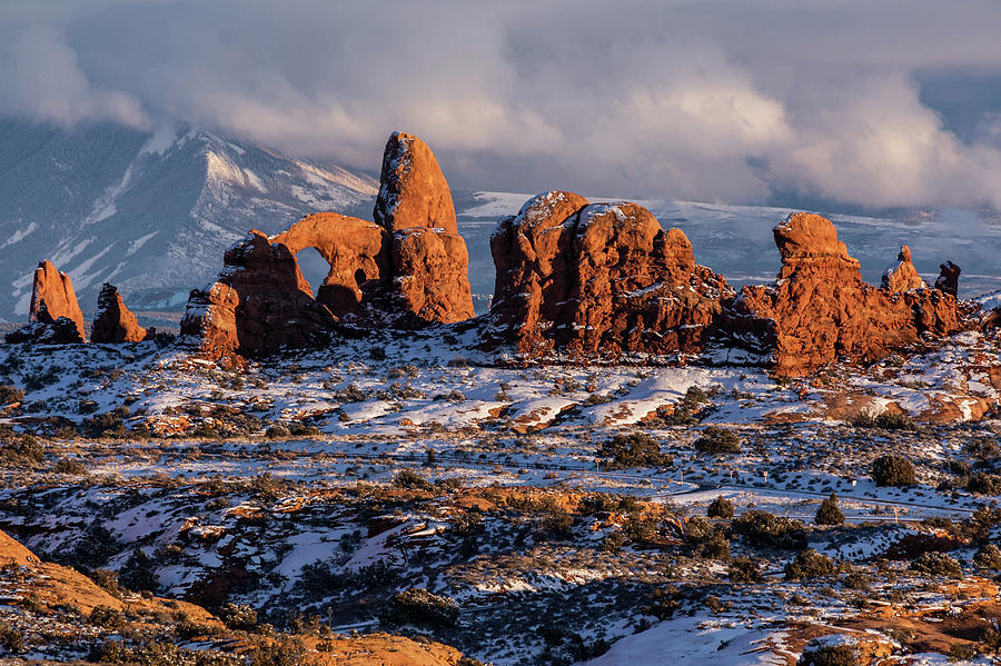 Arches National Park Photograph - Turret Arch Winter Sunset by Dan Norris