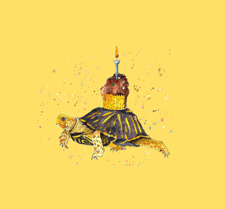 Turtle Birthday Painting by Petra Stephens