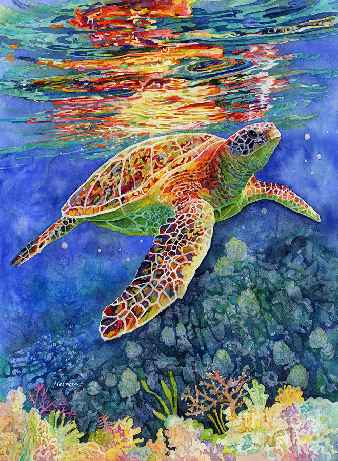 turtle-reflections-painting-by-hailey-e-herrera