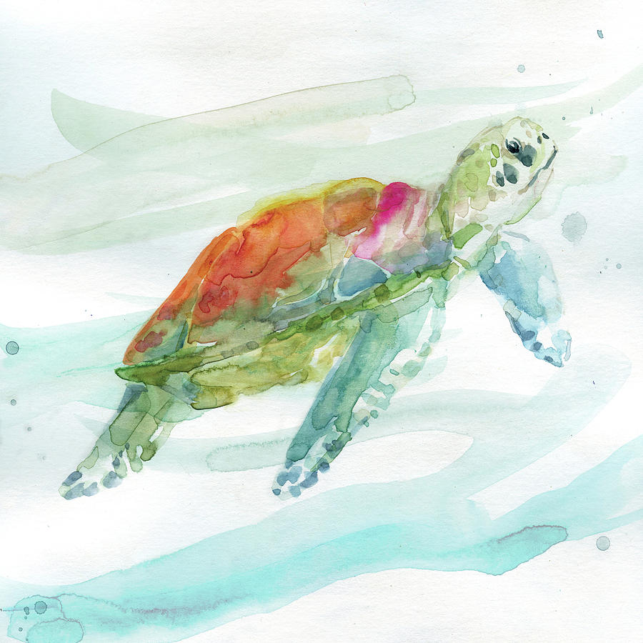 Turtle Tropics 1 Painting by Carol Robinson