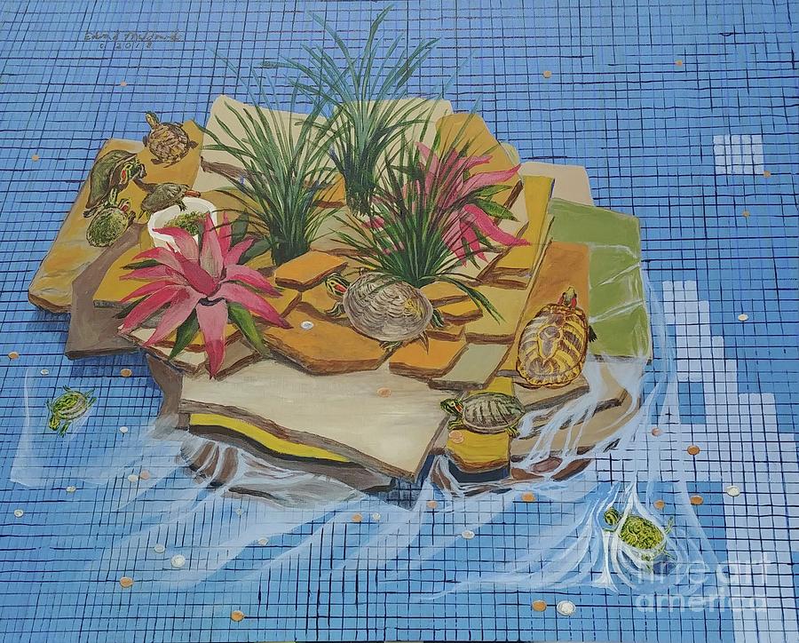 Turtles Painting - Turtles At The Mall by Edward Maldonado Turtles Painting - Turtles At The Mall by Edward Maldonado
