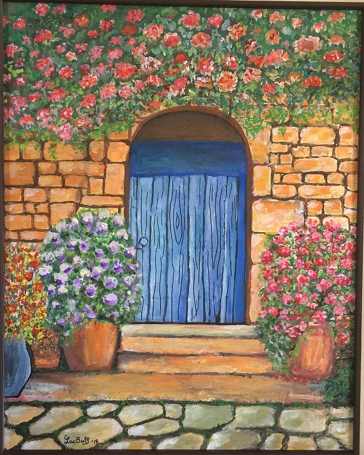 Original Acrylic Painting 8x10 Canvas Panel Tuscan Door 2 