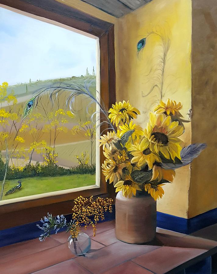 Tuscan Sunflowers Painting by Connie Rish