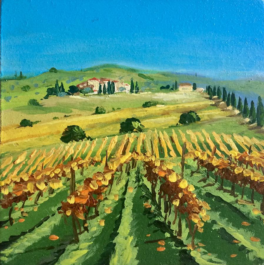 Tuscan Vineyards Painting by AlexandraB Art Studio | Fine Art America