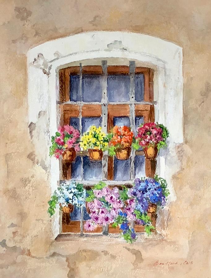 Tuscan Window Painting by Vikki Bouffard