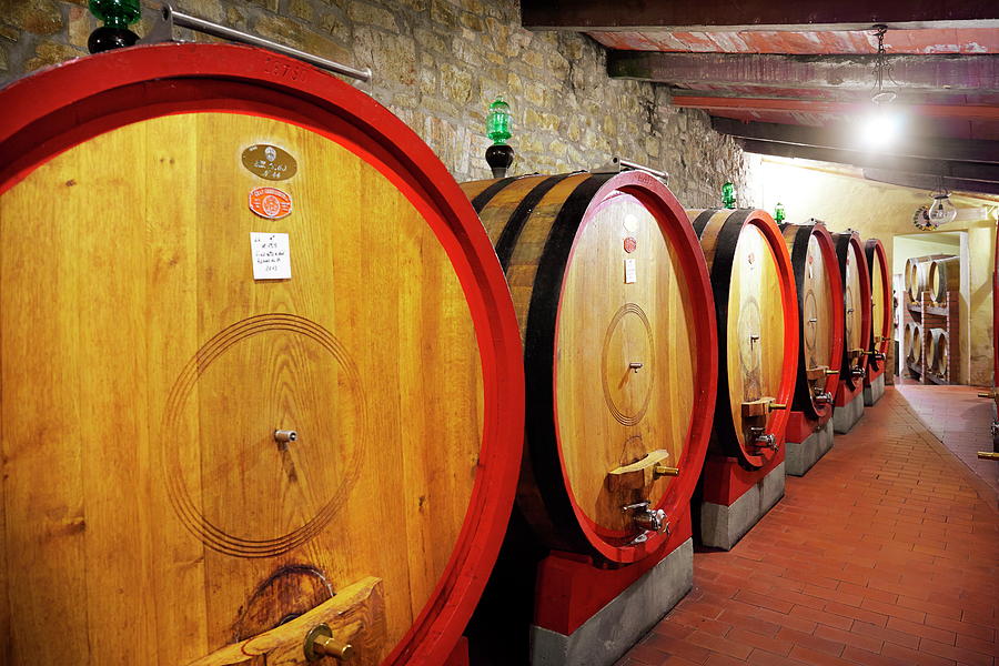 Tuscany, Barrels In The Wine Cellar Digital Art by Jan Wlodarczyk