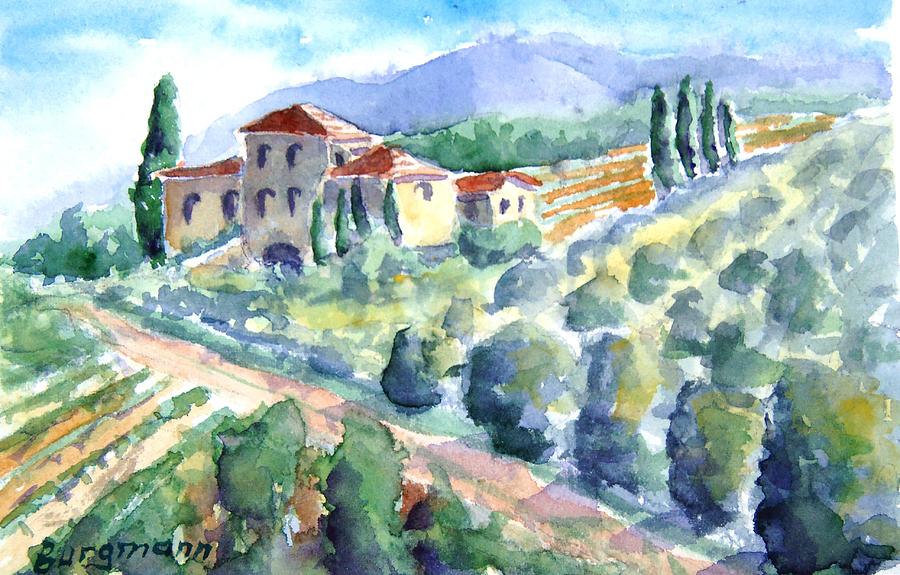 Tuscany III Painting by Petra Burgmann