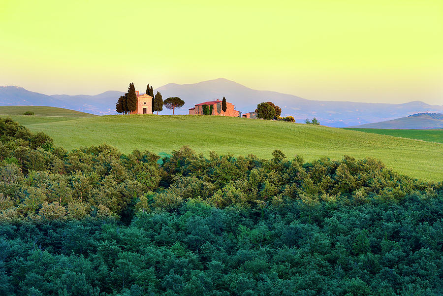 Sunset Digital Art - Tuscany, Orcia Valley, Italy by Francesco Carovillano