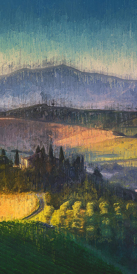 Tuscany vineyards - 10 Painting by AM FineArtPrints