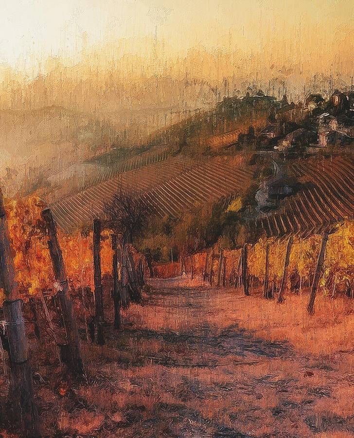 Tuscany vineyards - 11 Painting by AM FineArtPrints