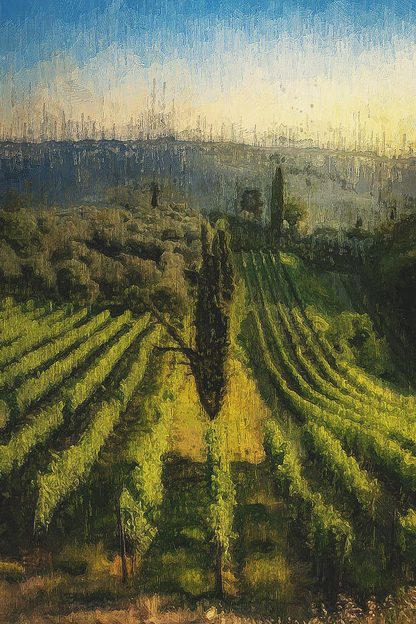 Tuscany vineyards - 12 Painting by AM FineArtPrints