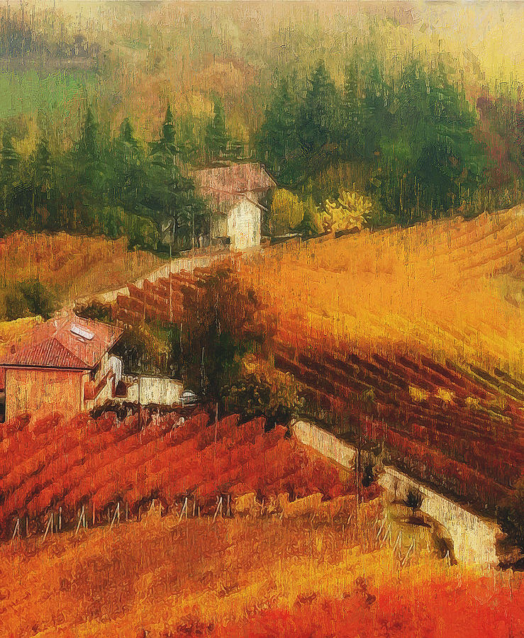 Tuscany vineyards - 15 Painting by AM FineArtPrints
