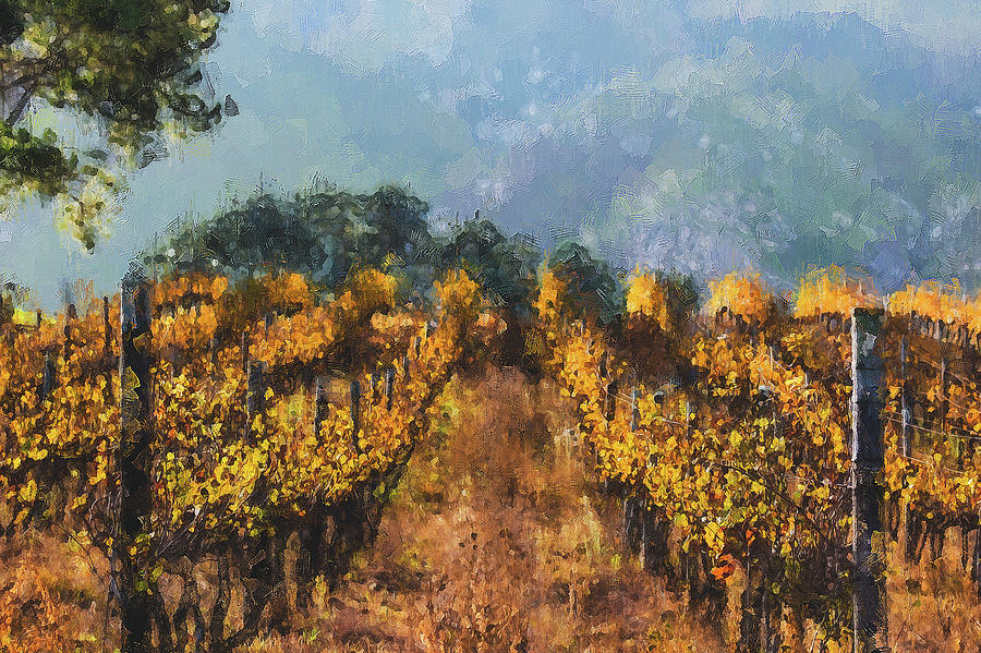 Tuscany vineyards - 16 Painting by AM FineArtPrints