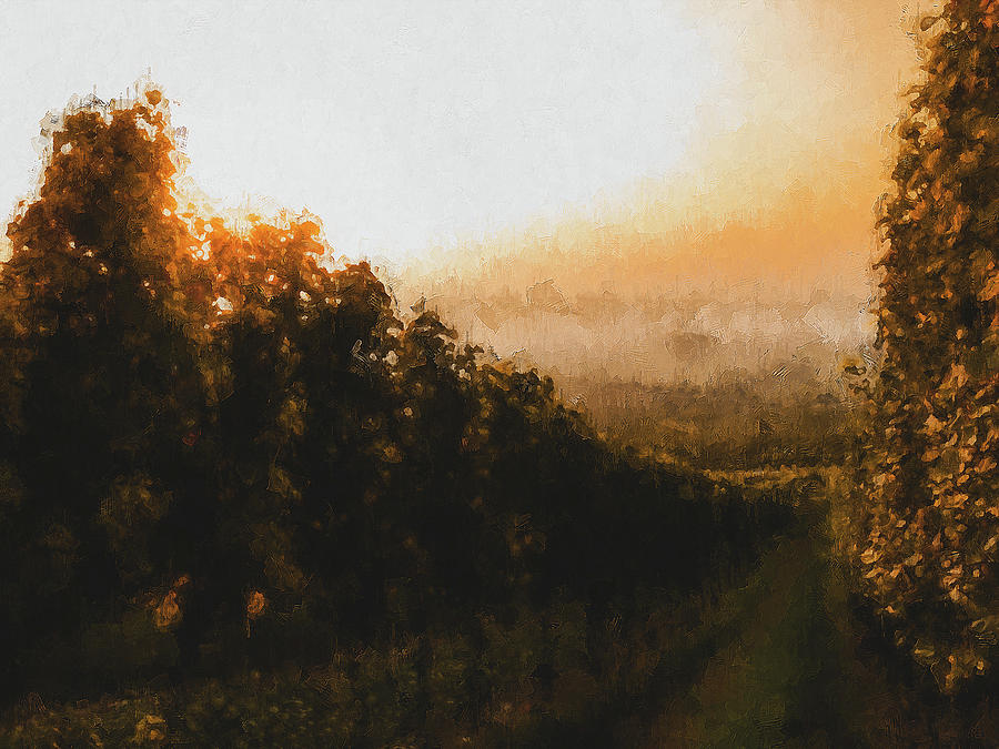 Tuscany vineyards - 21  Painting by AM FineArtPrints