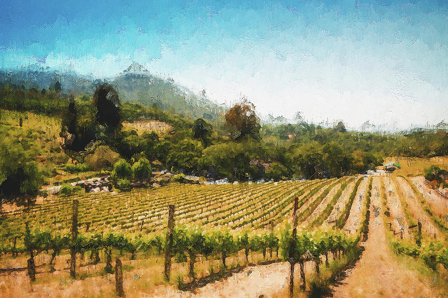 Tuscany vineyards - 22 Painting by AM FineArtPrints