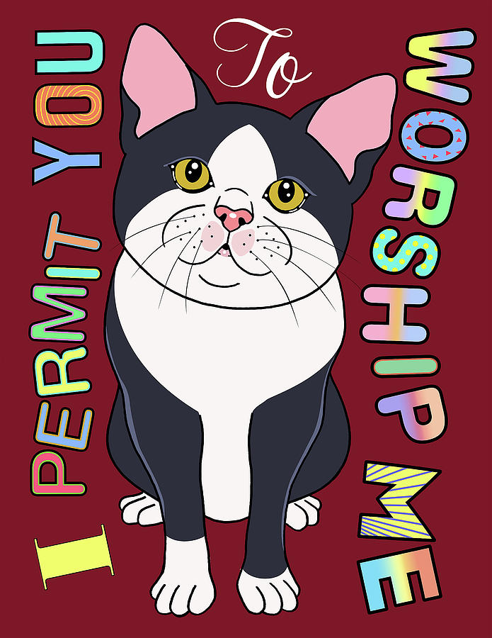 Animal Mixed Media - Tuxedo Cat Graphic Style by Tomoyo Pitcher