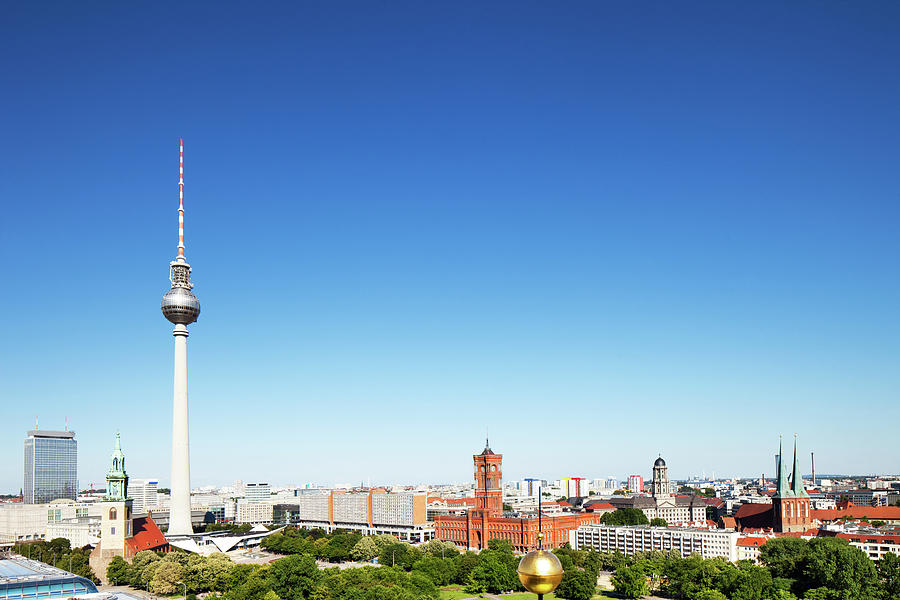 Tv Tower And Town Hall, Berlin Photograph by Tomml