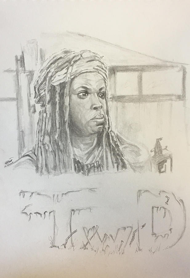 TWD/Michonne Drawing by Akmakinal Prak - Pixels