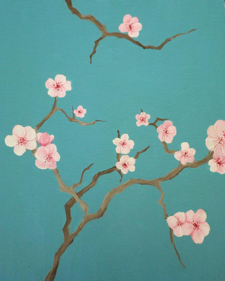 Twiggy Blossom Painting by Berlynn