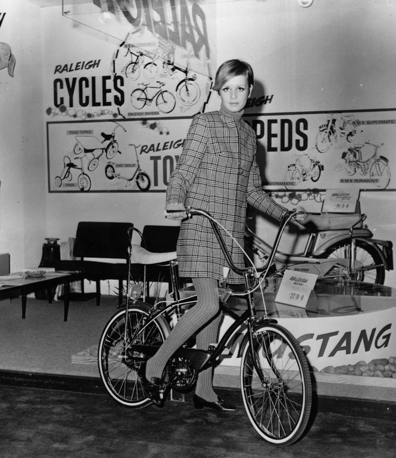 Twiggy On A Bike Photograph by Keystone