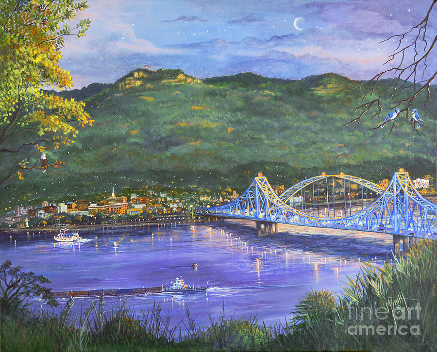 Sunset Painting - Twilight At Blue Bridges by Marilyn Smith