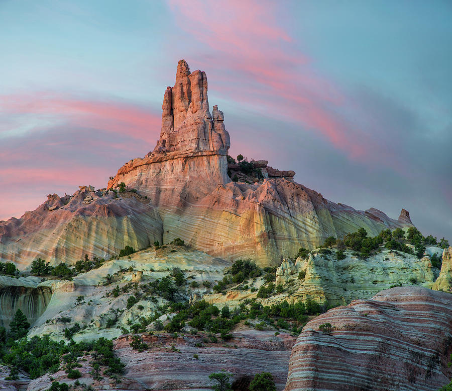 Twilight At Church Rock, Red Rock State Park, New Mexico Photograph by Tim Fitzharris