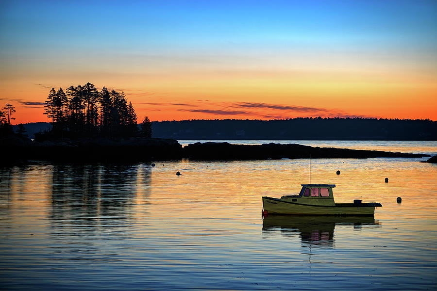 Georgetown University Photograph - Twilight in Five Islands Harbor by Rick Berk
