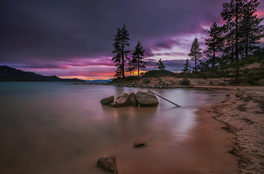 Landscape Photograph - Twilight Lake Tahoe by Wei Liu