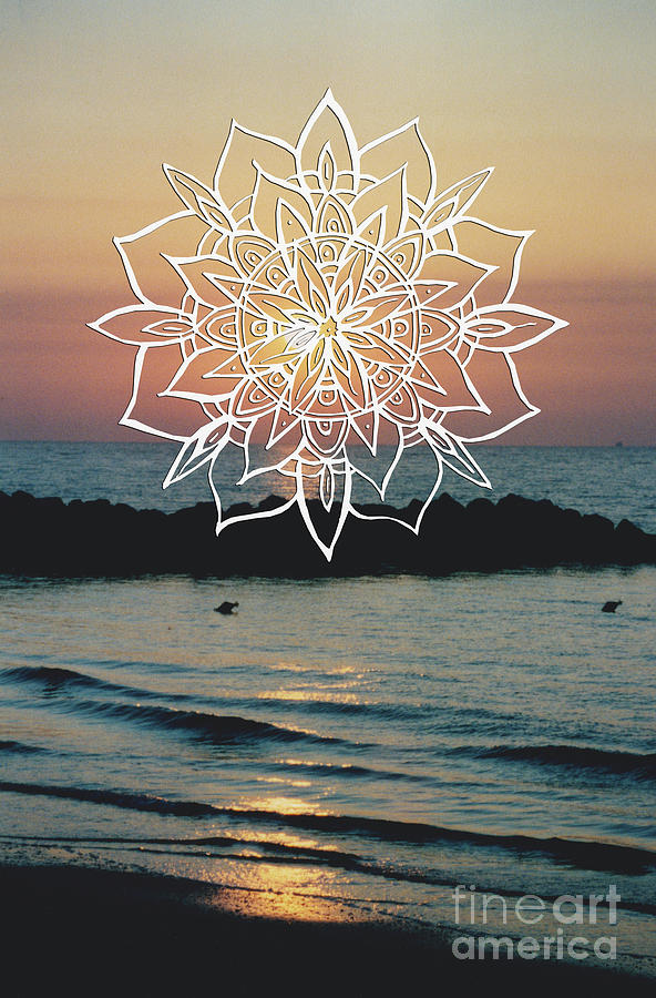 Summer Mixed Media - Twilight Mandala Ocean Bliss Dream #3 #sunset #decor #art by Anitas and Bellas Art