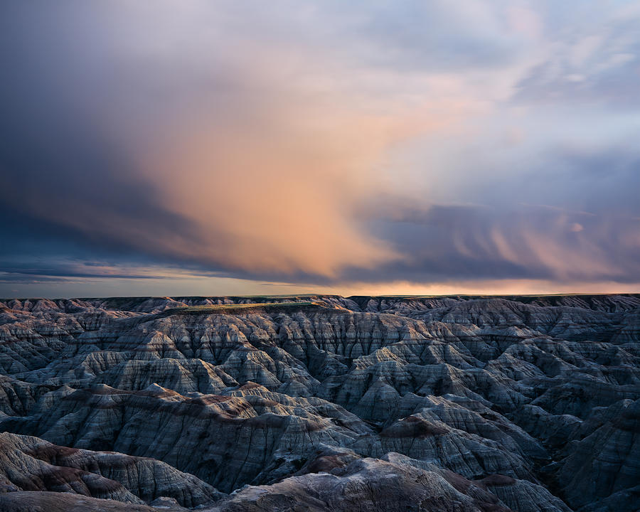 Abstract Photograph - Twilight Over Badlands by John Fan
