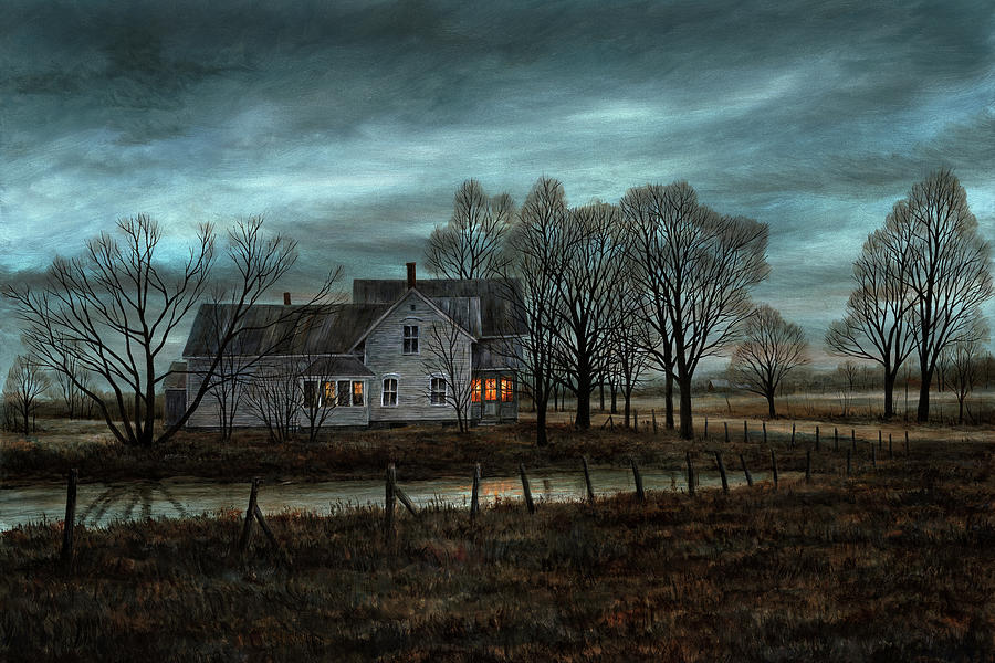 Rural Scene Painting - Twilight Serenade by John Morrow