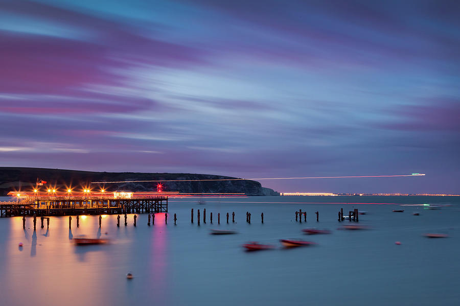 Twilight, Swanage Bay Photograph by H Matthew Howarth [flatworldsedge]
