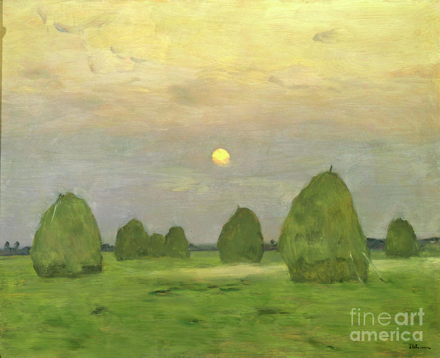 Twilight, The Haystacks, 1899. Artist Drawing by Heritage Images