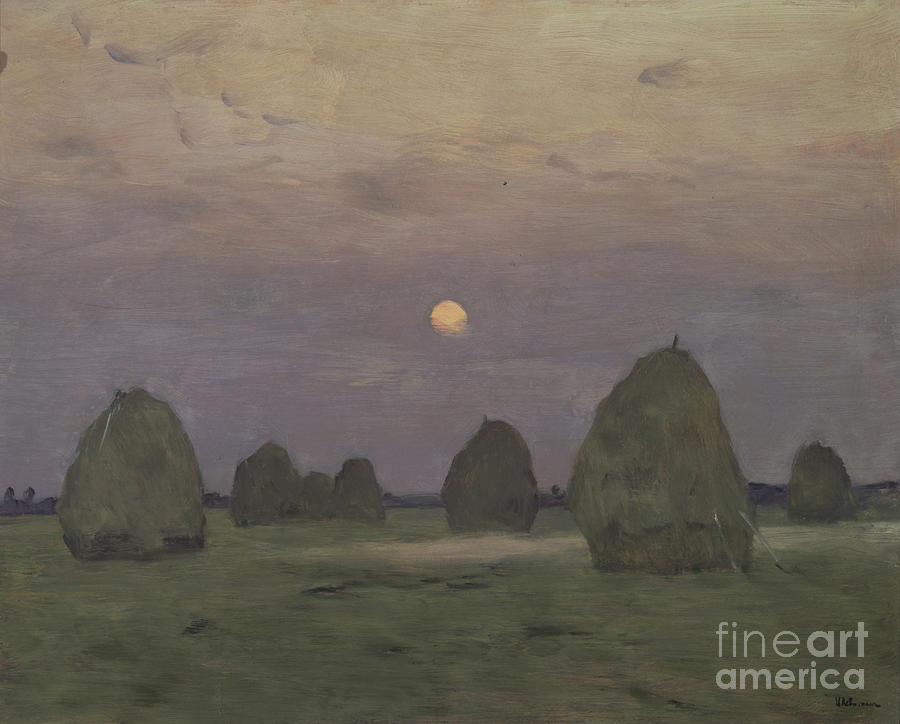 Twilight. The Haystacks, 1899. Found Drawing by Heritage Images