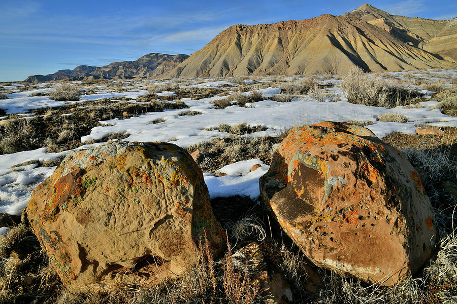 Twin Boulders At Book Cliffs Photograph