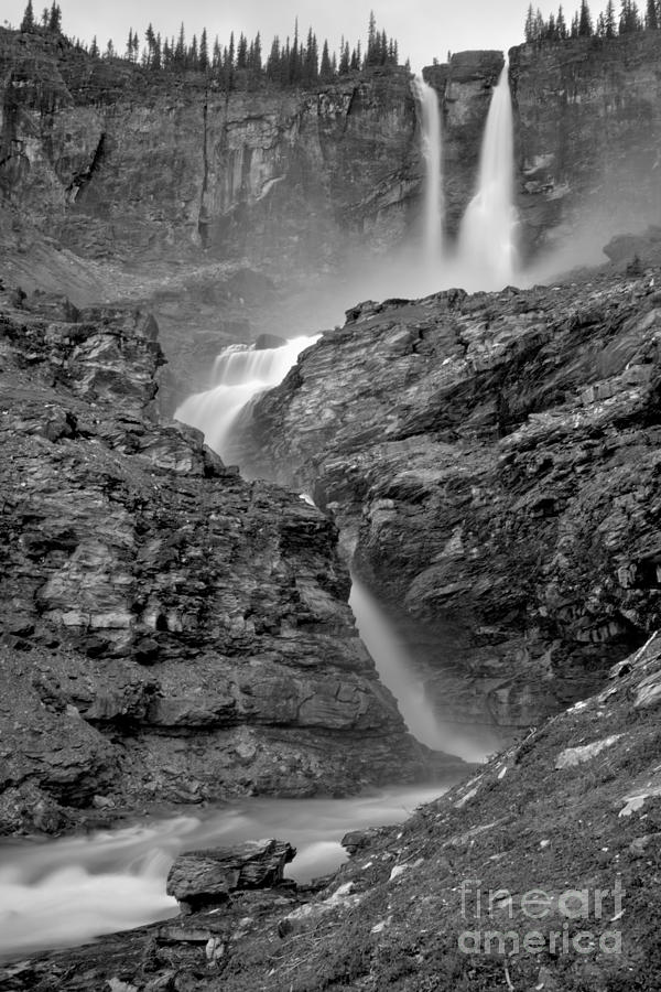 Twin Falls In Early July Black And White Photograph by Adam Jewell
